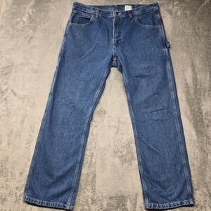 KEY Workwear Denim Carpenter Jeans Mens 36x30 Blue‎ Cotton Relaxed Fit Comfort